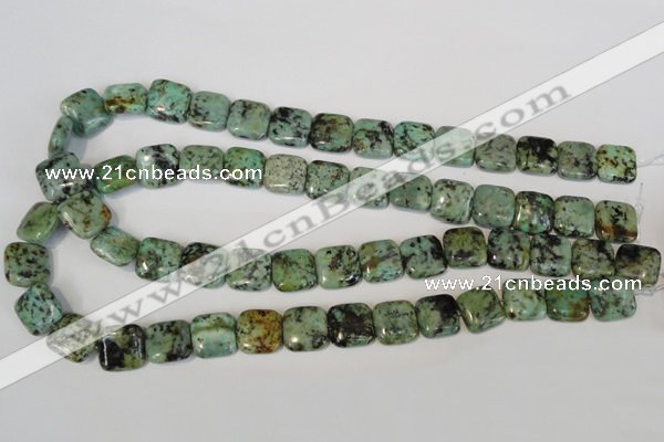 CTU2479 15.5 inches 14*14mm square African turquoise beads wholesale