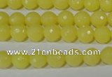 CTU2525 15.5 inches 8mm faceted round synthetic turquoise beads