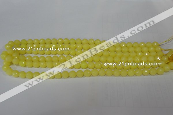 CTU2525 15.5 inches 8mm faceted round synthetic turquoise beads