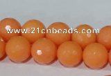 CTU2543 15.5 inches 12mm faceted round synthetic turquoise beads