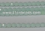 CTU2571 15.5 inches 4mm faceted round synthetic turquoise beads