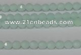 CTU2571 15.5 inches 4mm faceted round synthetic turquoise beads