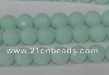 CTU2573 15.5 inches 8mm faceted round synthetic turquoise beads