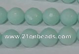 CTU2575 15.5 inches 12mm faceted round synthetic turquoise beads