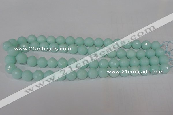 CTU2575 15.5 inches 12mm faceted round synthetic turquoise beads