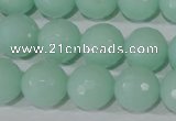 CTU2576 15.5 inches 14mm faceted round synthetic turquoise beads