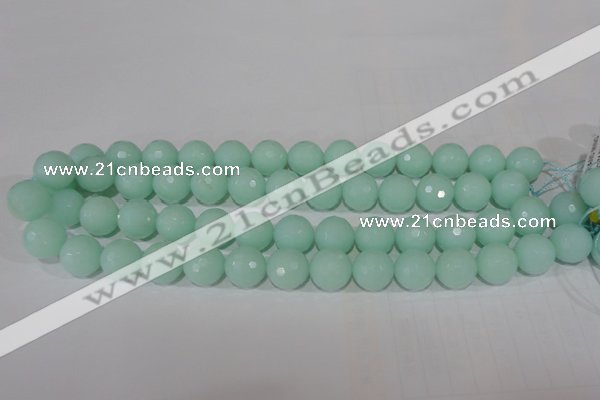 CTU2576 15.5 inches 14mm faceted round synthetic turquoise beads