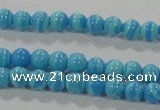 CTU2580 15.5 inches 4mm round synthetic turquoise beads
