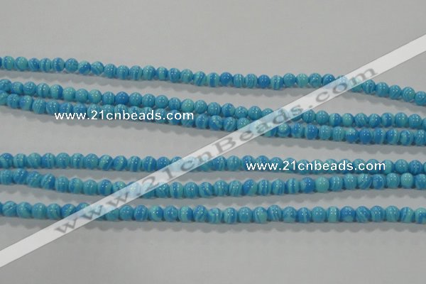 CTU2580 15.5 inches 4mm round synthetic turquoise beads