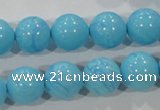 CTU2583 15.5 inches 10mm round synthetic turquoise beads