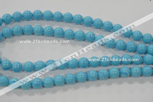 CTU2583 15.5 inches 10mm round synthetic turquoise beads