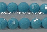 CTU2593 15.5 inches 10mm faceted round synthetic turquoise beads