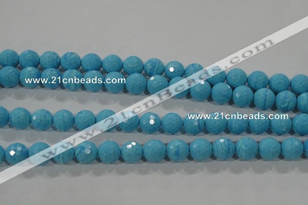 CTU2593 15.5 inches 10mm faceted round synthetic turquoise beads