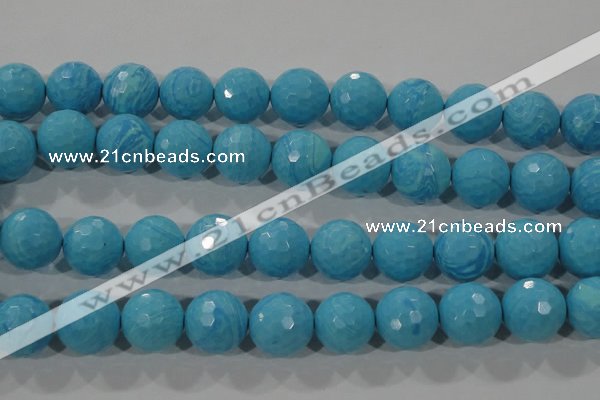 CTU2596 15.5 inches 16mm faceted round synthetic turquoise beads