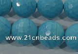 CTU2597 15.5 inches 18mm faceted round synthetic turquoise beads