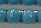 CTU2598 15.5 inches 20mm faceted round synthetic turquoise beads