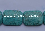 CTU26 15.5 inches 30*40mm rectangle blue turquoise beads Wholesale