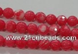 CTU2620 15.5 inches 4mm faceted round synthetic turquoise beads