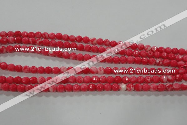 CTU2620 15.5 inches 4mm faceted round synthetic turquoise beads