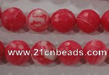 CTU2624 15.5 inches 12mm faceted round synthetic turquoise beads