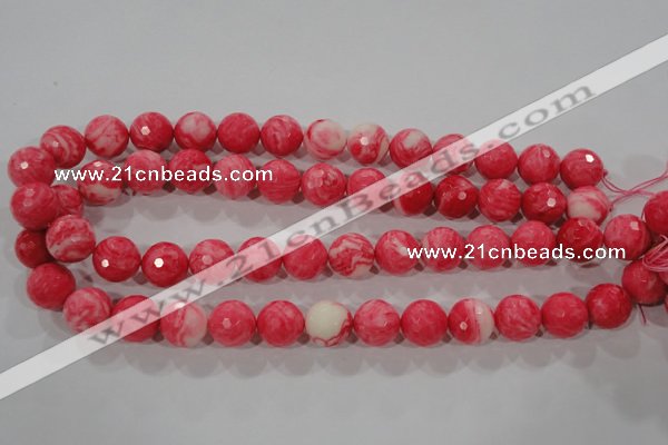 CTU2625 15.5 inches 14mm faceted round synthetic turquoise beads