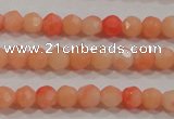 CTU2640 15.5 inches 3mm faceted round synthetic turquoise beads