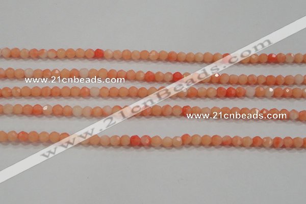 CTU2640 15.5 inches 3mm faceted round synthetic turquoise beads