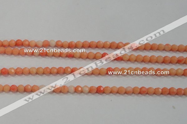 CTU2641 15.5 inches 4mm faceted round synthetic turquoise beads