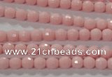 CTU2680 15.5 inches 3mm faceted round synthetic turquoise beads