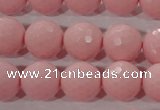 CTU2684 15.5 inches 14mm faceted round synthetic turquoise beads