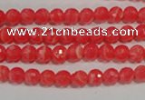 CTU2741 15.5 inches 6mm faceted round synthetic turquoise beads