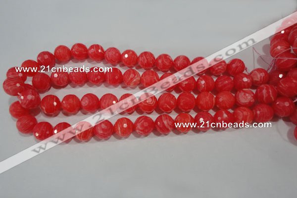 CTU2745 15.5 inches 14mm faceted round synthetic turquoise beads