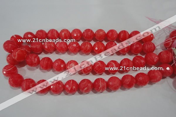 CTU2746 15.5 inches 16mm faceted round synthetic turquoise beads