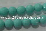 CTU2781 15.5 inches 6mm faceted round synthetic turquoise beads