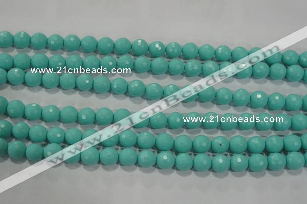 CTU2783 15.5 inches 10mm faceted round synthetic turquoise beads