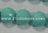 CTU2786 15.5 inches 16mm faceted round synthetic turquoise beads