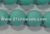 CTU2787 15.5 inches 18mm faceted round synthetic turquoise beads