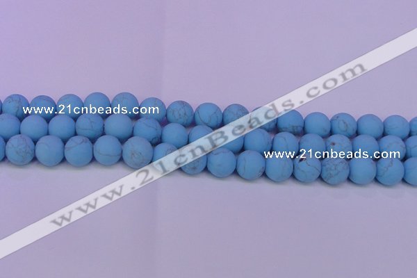 CTU2851 15.5 inches 6mm round matte turquoise beads