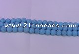 CTU2852 15.5 inches 8mm round matte turquoise beads