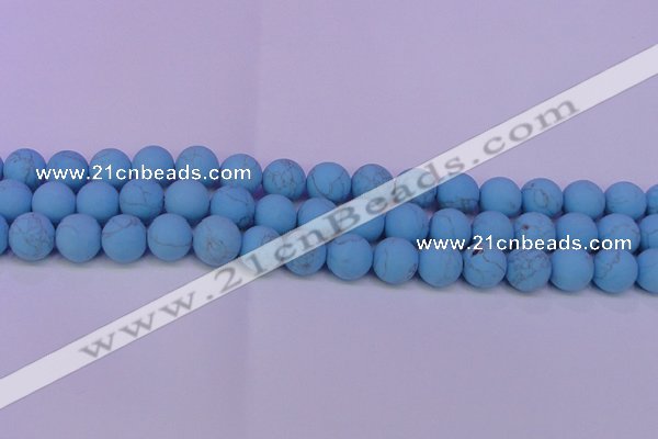 CTU2852 15.5 inches 8mm round matte turquoise beads