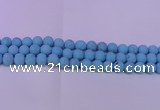 CTU2853 15.5 inches 10mm round matte turquoise beads