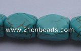 CTU29 15.5 inches 13*18mm faceted cuboid blue turquoise beads