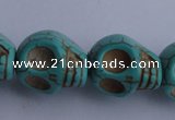 CTU32 15.5 inches 14*17*18mm skull shape blue turquoise beads