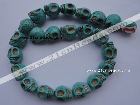 CTU32 15.5 inches 14*17*18mm skull shape blue turquoise beads