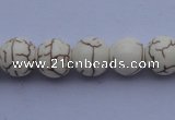 CTU35 15.5 inches 10mm round white turquoise strand beads Wholesale