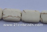 CTU37 15.5 inches 13*20mm rectangle white turquoise beads Wholesale