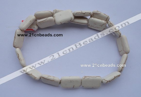 CTU37 15.5 inches 13*20mm rectangle white turquoise beads Wholesale