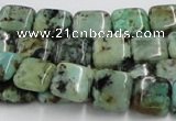 CTU410 15.5 inches 10*10mm square African turquoise beads wholesale