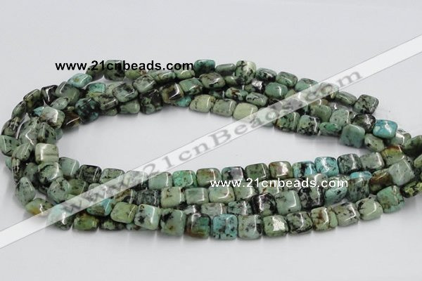 CTU410 15.5 inches 10*10mm square African turquoise beads wholesale