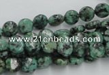 CTU415 15.5 inches 8mm flat round African turquoise beads wholesale